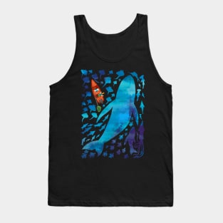 Great Blue Ocean Whale and a Fisherman Tank Top